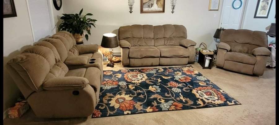 Reclining Couch, Loveseat and Recliner