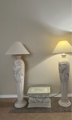 Lamps, floor type with table