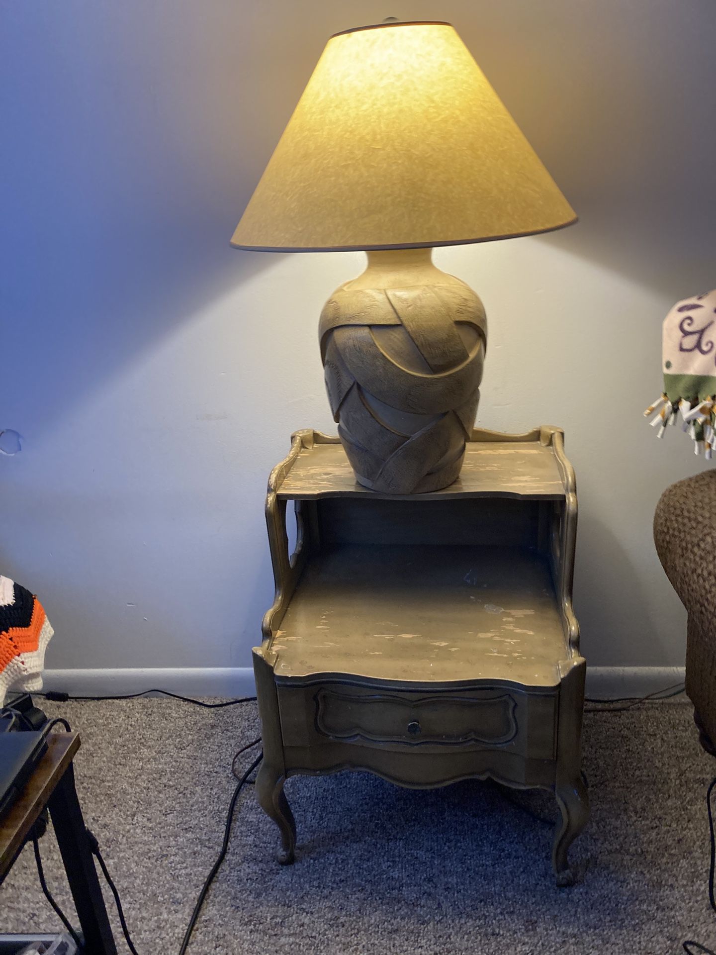 End Table With Drawer And Lamp Included