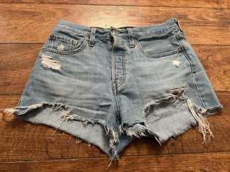 Levi's 501 Original High-Rise Distressed Denim Shorts - Light Wash - Size W27