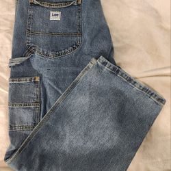 Sz 40W/29L Men's Lee Workwear Cargo Blue Jeans