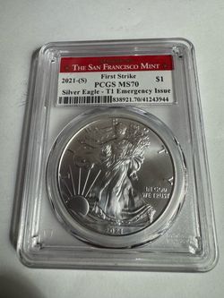 2021-S Silver Eagle PCGS MS70 First Strike T1 Emergency Issue
