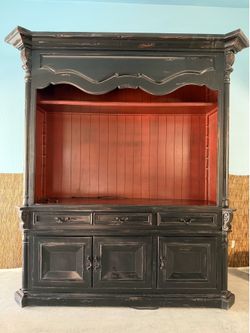 Solid Wood Library Armoire Entertainment Center