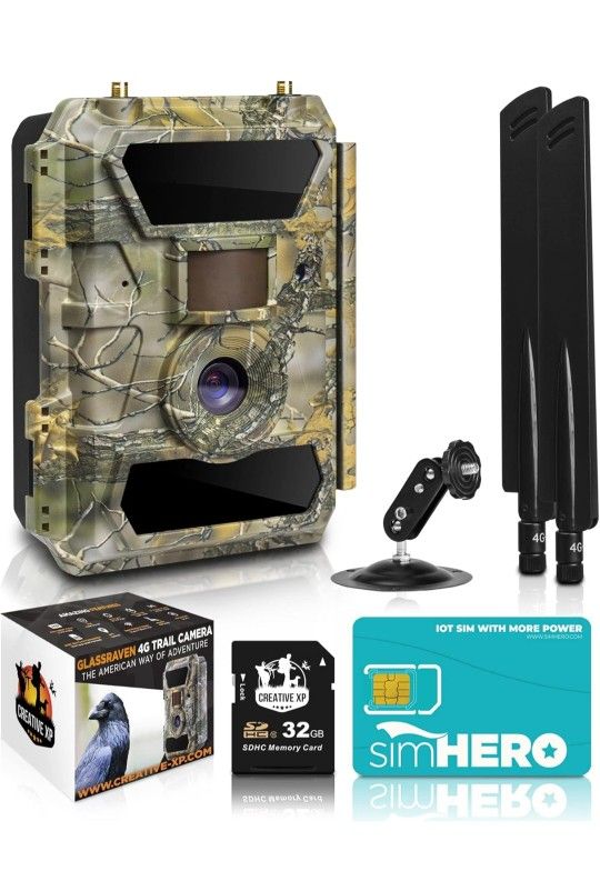 CREATIVE XP Cellular Trail Cameras WiFi 12MP 1080P Outdoor Game Camera with No-Glow Night Vision Motion Activated IP54 Waterproof for Wildlife Hunting
