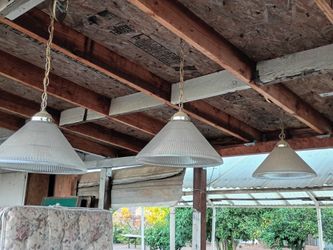 Three ceiling lights glass