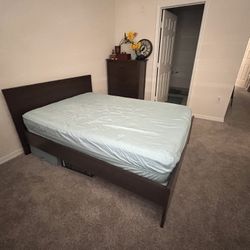 Full Size Bed Frame W/bottom Storage And Dresser