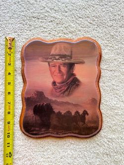 John Wayne Western Cowboy Wood Wall Plaque