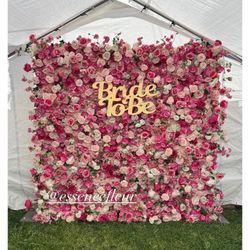 Flower Backdrop And Marquee Letters 