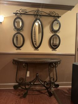 Vintage mirror and table set