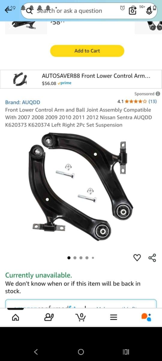 Control Arms For Nissan Sentra 2007-2012