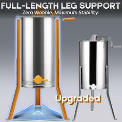 New 6 Frames Manual Honey Extractor, Basic Stainless Steel Drum Spinner with Clear Lid, Fits 2 Deep and 4 Medium Frames for Beginner Beekeeping Honey