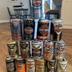 (16) Empty Harley Davidson Collectable Beer Cans Daytona Bike Week  1(contact info removed) Vintage. I have many more photos if needed. 