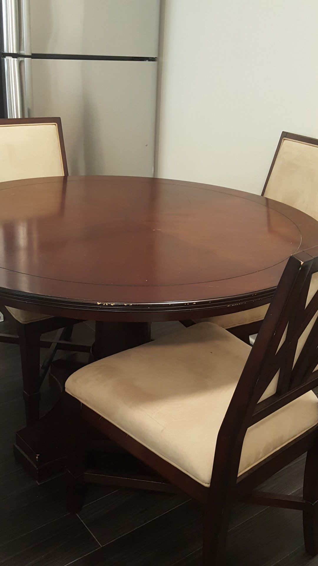 Round Wooden Dining Table Set with 4 Chairs