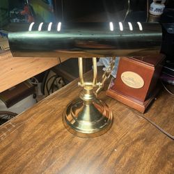 Vintage Brass Bankers Desk Lamp Adjustable Arm Light Office Piano Library
