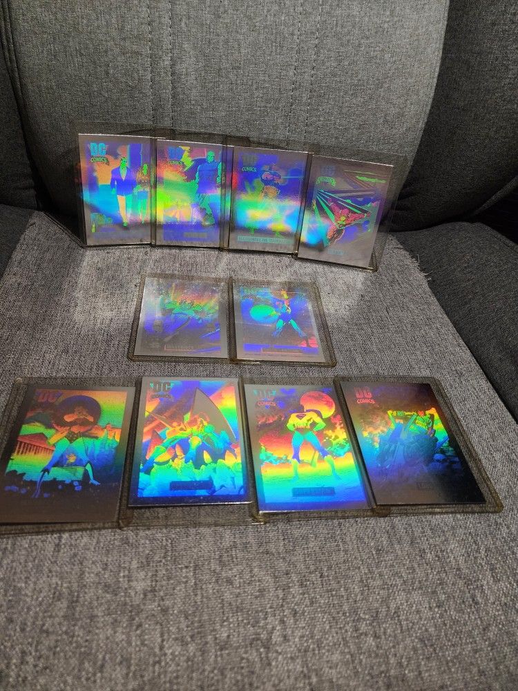 1991 DC COSMIC CARDS 10 INSERT HOLOGRAM CARD SET