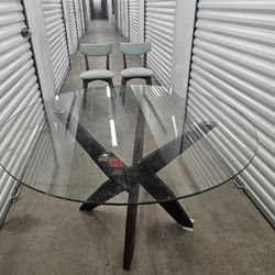 Glass Round  Dining Table 