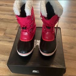 Sorrel Youth Unisex Yoot Pac Nylon Boots. Bright Rose