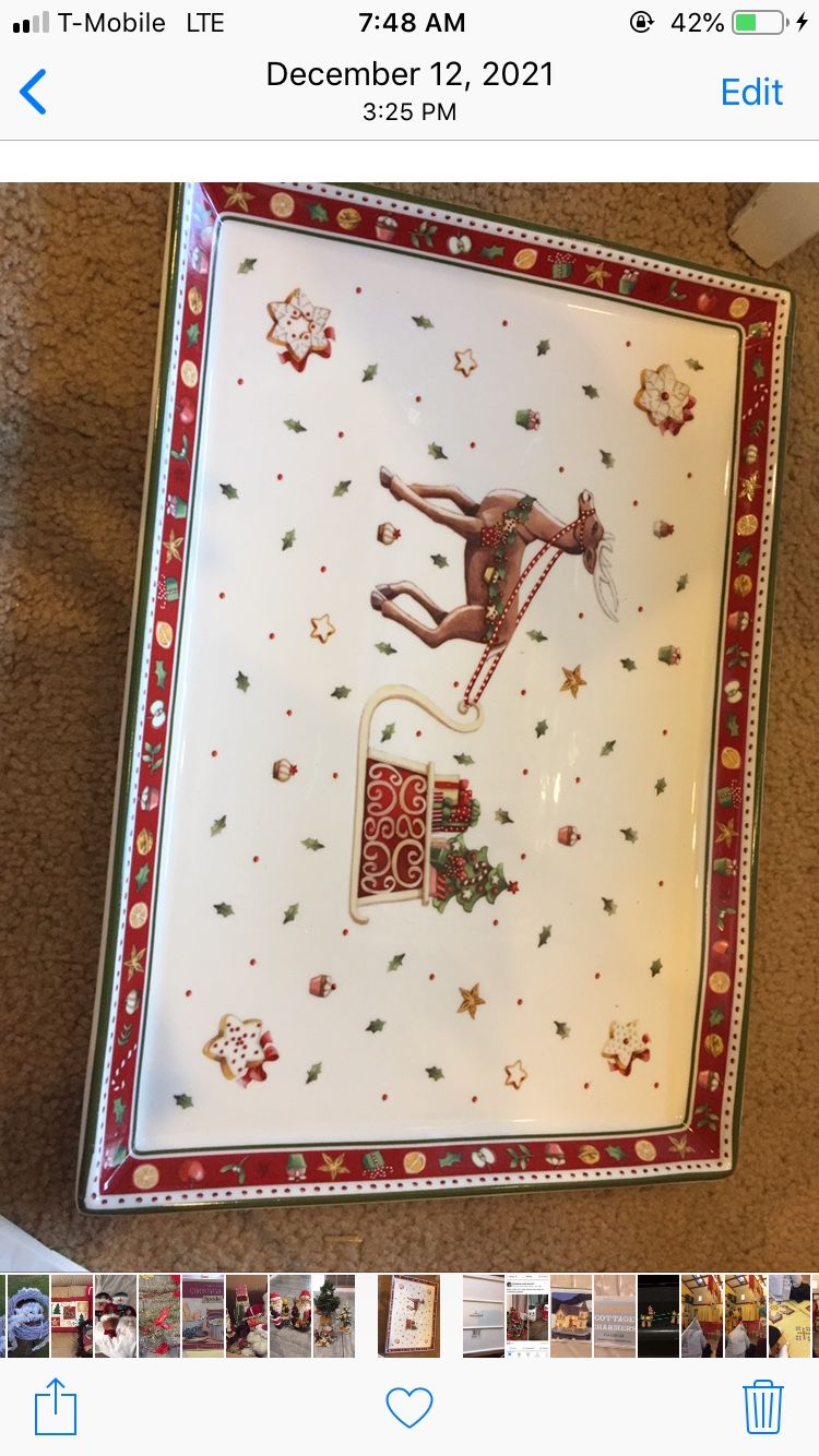 Reindeer Xmas Deco Serving Tray