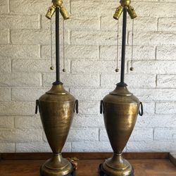 Two Vintage Brass Lamps 