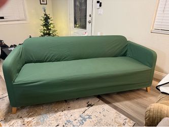 IKEA GLOSTAD Sofa and Love Seat w/Green Slip Cover