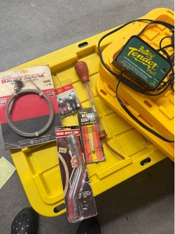 MISC CAR PARTS including motorcycle battery charger