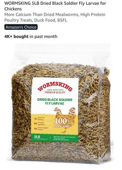 5LB Black Dried Black Soldier Fly Larvae for Chickens