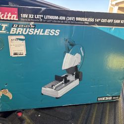 36V LXT BRUSHLESSS Makita 14”Cut Off Saw Kit 