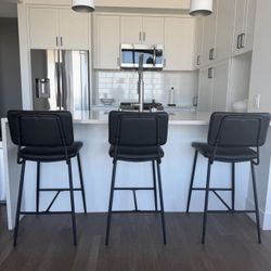 Black Leather Barstools