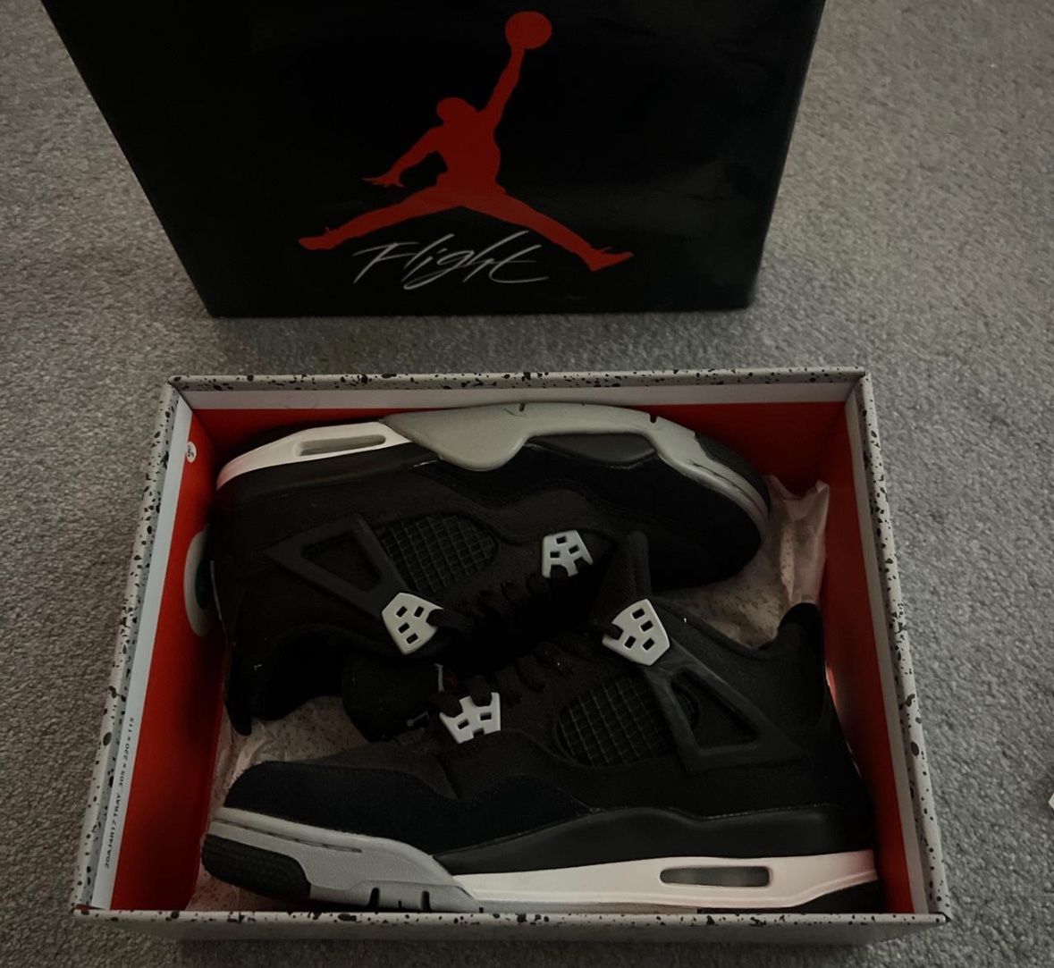 jordan 4 black canvas brand new