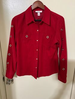 Dressbarn Red Button-Up Shirt Size M