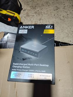 Supercharged multi-port desktop charging station