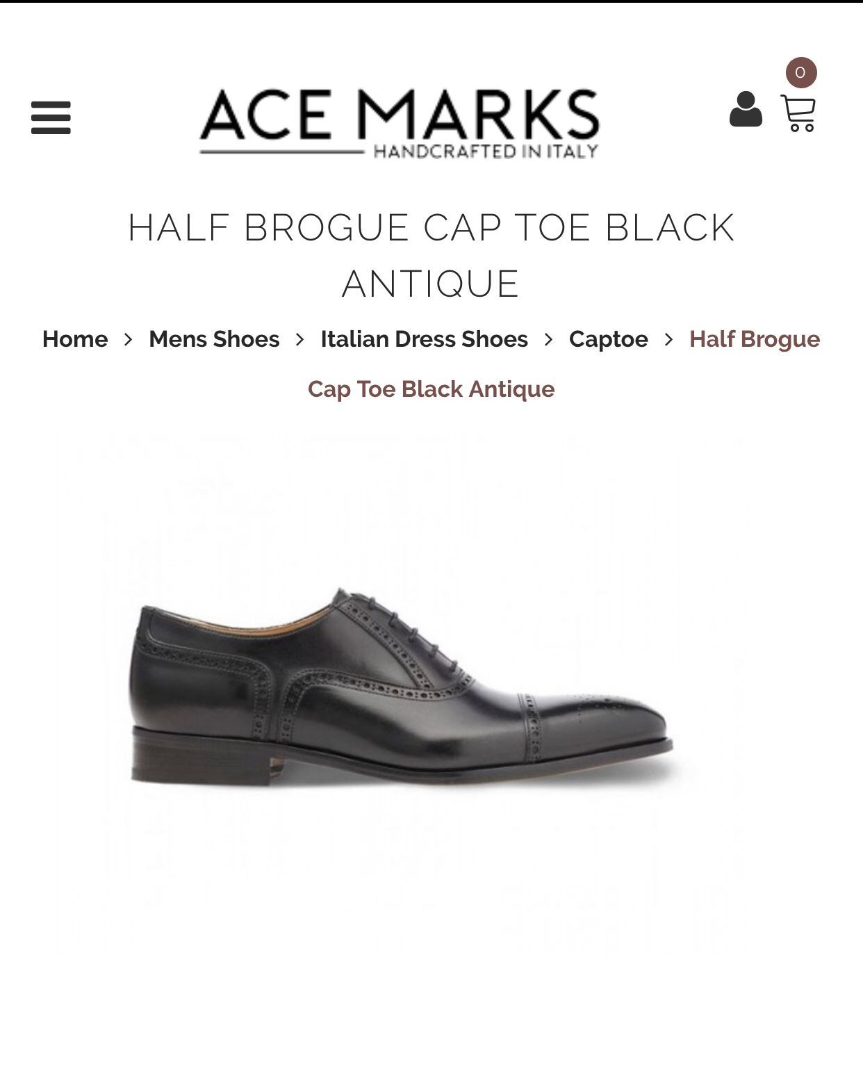 Ace Marks men’s shoes Cap Toe Wingtips 9D