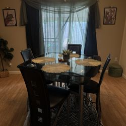 Black Dining Table Including Chairs
