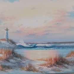 Beach Light House Canvas Picture / Painting