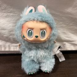 Green Furry Bunny Doll – Collectible Plush Style with Box & Card