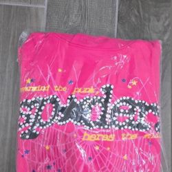 Sp5der Hoodie Pink Medium