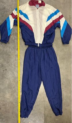 Vintage Retro Santana women’s LARGE tracksuit colorblock windbreaker 2 piece set jacket pants 90s 80s jogging jogger running cardio track suit zipper 