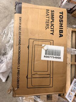 Toshiba 1.2 Cu Ft 1000W Countertop Microwave, Open Box, Brand New