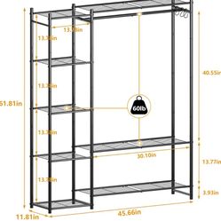 Wardrobe Closet,Portable Clothes Rack with 4 Tiers Shelves,Freestanding Closet Organizers and Storag