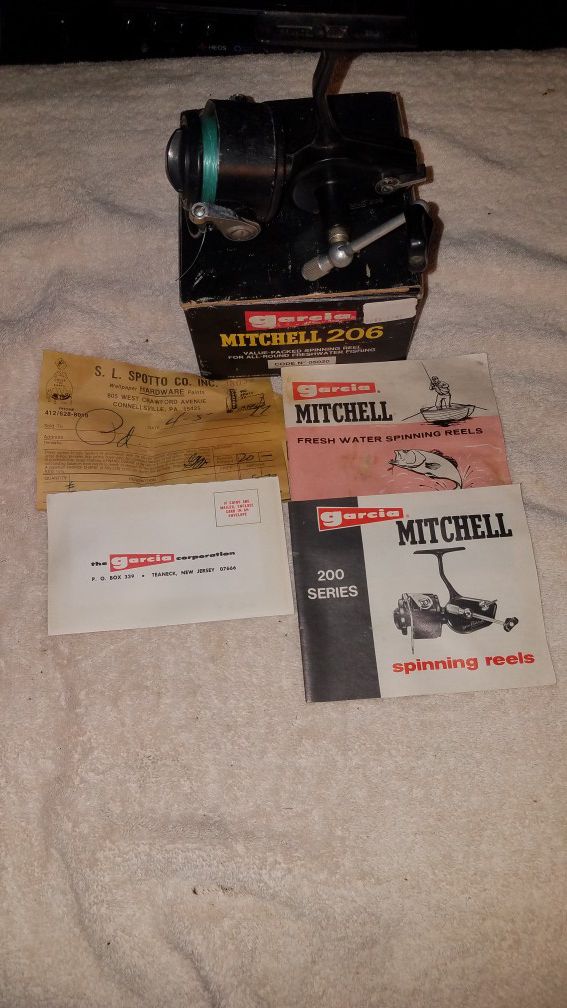 Vintage NICE ABU GARCIA MITCHELL FRANCE 206 SPINNING FISHING REEL 100% COMPLETE WORKING #209