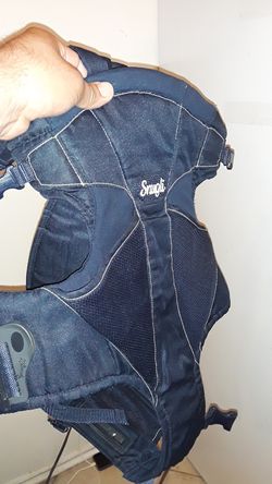 Blue Snugli baby carrier