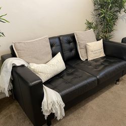 Ikea Black Leather Couch (Most Popular Version )