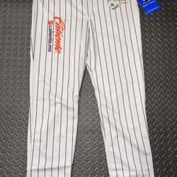 Men’s Dark Navy Pinstriped Baseball Pants Size XL Liga De Mexico Sponsors 