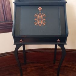 Painted Wooden Drop-Front Ladies Writing Desk. Circa 1930's