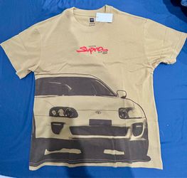 Toyota Supra Beige Graphic Logo Double-Sided Men's M Short Sleeve Crew Tee