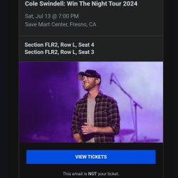 Cole Swindell SaveMart Center**2 Tix***