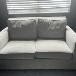 Lt. Grey velvet sleeper Sofa