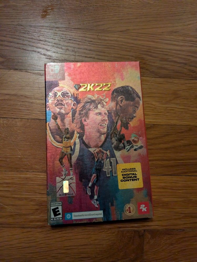 NBA 2K22 75th Anniversary Nintendo Switch Case Sleeve Cover Art Game Cart Tested