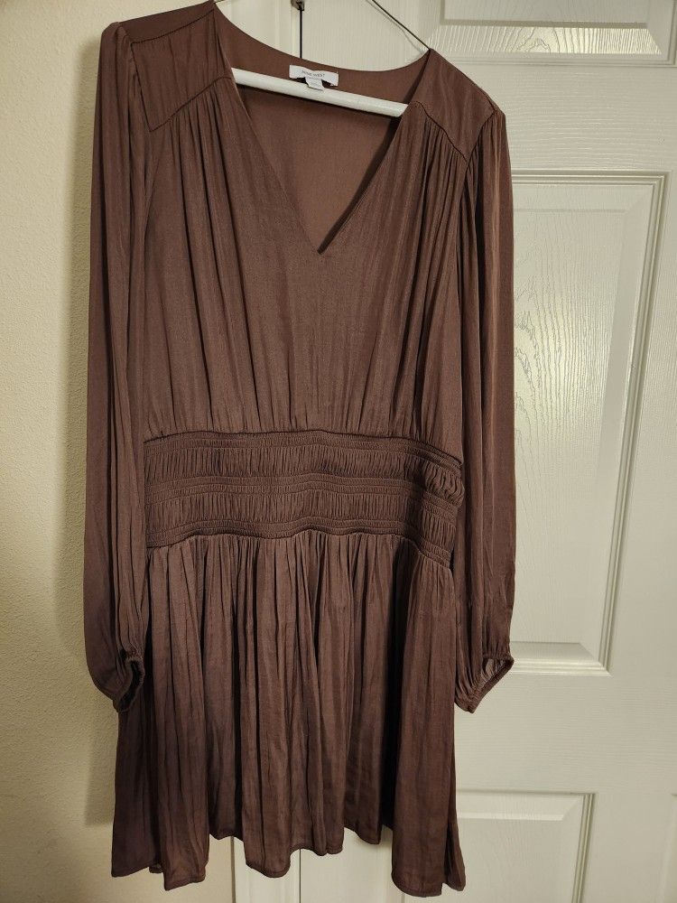 Womens Brown Nine West Long Sleeve Dress