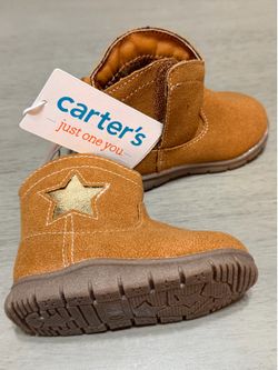 Carter's Brown Suede Star Boots Size 3